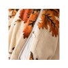 Elegantní povlečení AUTUMNA mikroplyš krémové s listovým vzorem