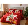 Lenjerie de pat din bumbac 3D SANTA AND GIFTS rosie, 100% bumbac