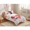 Lenjerie de pat din bumbac pentru copii MICKEY & MINNIE LOVE alb
