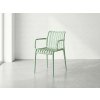 Scaun din plastic TREGO cu brate, verde