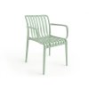 Scaun din plastic TREGO cu brate, verde