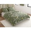 Povlečení z mikrovlákna MOLIRI zelené s květinovým vzorem