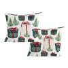 Set de 2 huse decorative pentru perna CHRISTMAS PRESENT 45x45 cm, crem