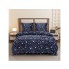 Hřejivé tmavě modré povlečení STARLIGHT z mikroplyše s hvězdami