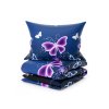 Luxusní povlečení mikroplyš VIOLET BUTTERFLY tmavě modré do ložnice