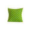 Zelený mikroplyšový povlak na polštářek COLAM 45x45 cm s puntíky