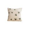 Krémový mikroplyšový povlak na polštářek HEARTINO 45x45 cm se srdíčky