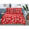Červené povlečení mikroplyš CHRISTMAS TREES s vánočním designem