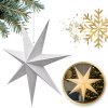 Vánoční papírová hvězda sedmicípá STARION 60 cm bílá s jemným vzorem