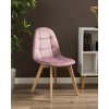 OFERTA Scaun de masa din catifea roz inchis BORA II. calitate secundara