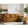 Canapea colt extensibila SMART COSARO mustar, cu colt bilateral + 2 perne CADOU  Poso 001