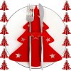 Vánoční pouzdro na příbory CHRISTMAS TREE červené – balení 12 ks