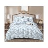 KOVENDI modro-bílé povlečení – příjemné mikrovlákno s dekorem listů