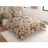 Krémové povlečení FLOREEN z krepu s barevnými květy