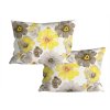Set 2 bucati fete de perna decorative din microfibra FEONELLE 50x70 cm, galben-gri