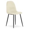 Moderní sametová židle COMO béžová s černými kovovými nohami
