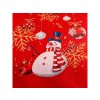Dekorační vánoční přehoz WHITE SNOWMAN červený na dvoulůžko