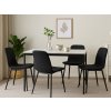 Moderní černý jídelní stůl RAMOD 100x60 cm s bílým mramorovým dekorem
