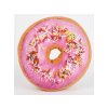 Růžový dekorační polštářek DONUT s barevnou polevou, průměr 38 cm