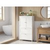 Bílá koupelnová skříňka LAVORANO 110x60 cm s dvířky a šuplíky