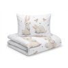 Lenjerie de pat din bumbac pentru patut BUNNIES albă