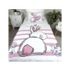 Lenjerie de pat din bumbac pentru patut BUNNY SWEET alb