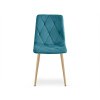 Moderní sametová jídelní židle LIBRA tyrkysová s elegantními liniemi