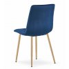 Modrá sametová židle LIBRA – pohodlné sezení do jídelny