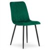 Elegantní jídelní židle LAVA BOTTLE GREEN v sametu a černém provedení