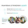 Scaun hamac KOKON negru cu suport si perna verde alb pentru balcon modern