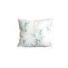 Mikroflanelový povlak na polštář VERDELLE bílo-zelený s jemným botanickým vzorem