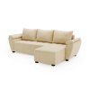 Coltar extensibil de colt LIVARO, crem, reversibil, 305x140 cm