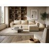 Coltar extensibil LIVARO, crem, reversibil, 251x140 cm