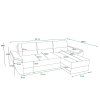 Coltar extensibil reversibil LIVARO 251x140 cm, gri deschis