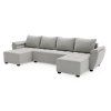 Coltar extensibil in forma de U LIVARO, gri deschis, 305x140 cm