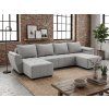Coltar extensibil in U LIVARO 305x140 cm, gri deschis