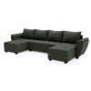 Coltar extensibil in forma de U LIVARO, gri inchis, 305x140 cm