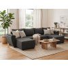 Coltar extensibil in forma de U LIVARO, gri inchis, 305x140 cm
