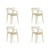 Set 4 scaune din plastic KATO, bej