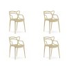 Set de 4 scaune din plastic KATO, bej