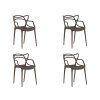 Set de 4 scaune din plastic KATO, maro