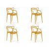 Set 4 bucati scaune din plastic KATO, mustar