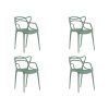 Set de 4 scaune din plastic KATO, verde salvie