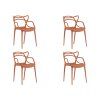 Set 4 bucati scaune din plastic KATO, teracota