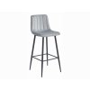 Světle šedá barová židle POZZA VELVET s černými nohami do moderní kuchyně
