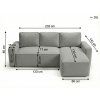 Canapea extensibila de colt SMART BOUCLE, crem, reversibila, 232x143 cm  Quelle 02