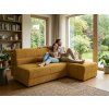 Coltar extensibil de colt TAVERO SLIM, mustar, reversibil, 201x140 cm  Poso 001