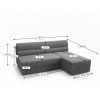 Coltar extensibil de colt TAVERO SLIM, mustar, reversibil, 201x140 cm  Poso 001