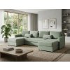 Stylová světle zelená sedací souprava do U VENORIA 285x146 cm
