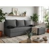 Designová sedací souprava do L VALERIO SLIM 200x140 cm tmavě šedá